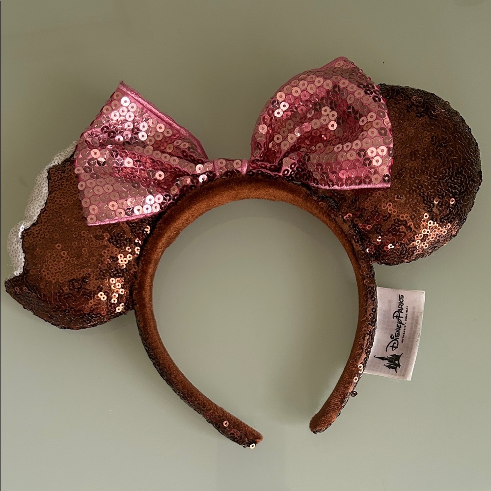 Disney Sequin Minnie Ears with Pink Bow